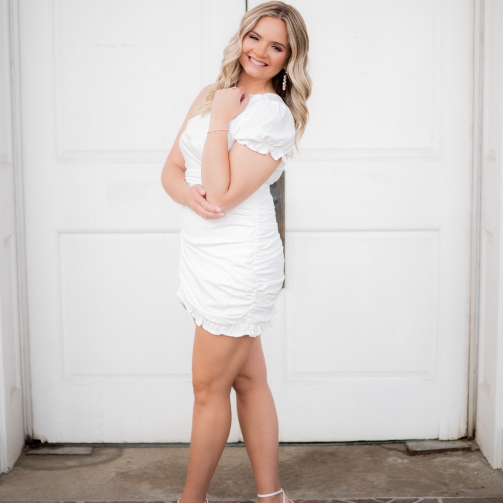 White graduation dress